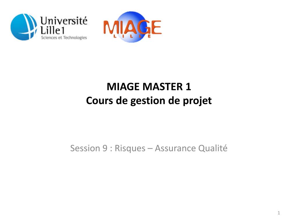 PPT - MIAGE MASTER 1 Cours de gestion de projet PowerPoint Presentation -  ID:1725140
