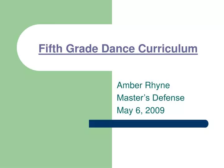 fifth grade dance curriculum n.