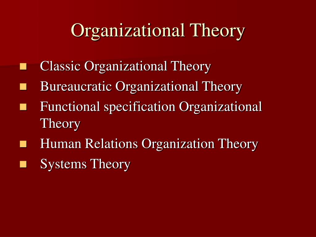 essay on theories of organization