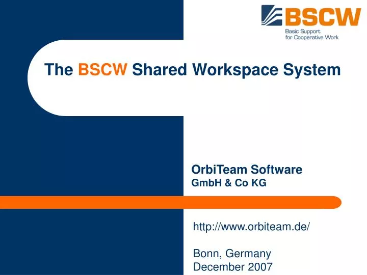 PPT - The BSCW Shared Workspace System PowerPoint Presentation, free ...