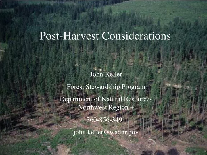post harvest considerations n.