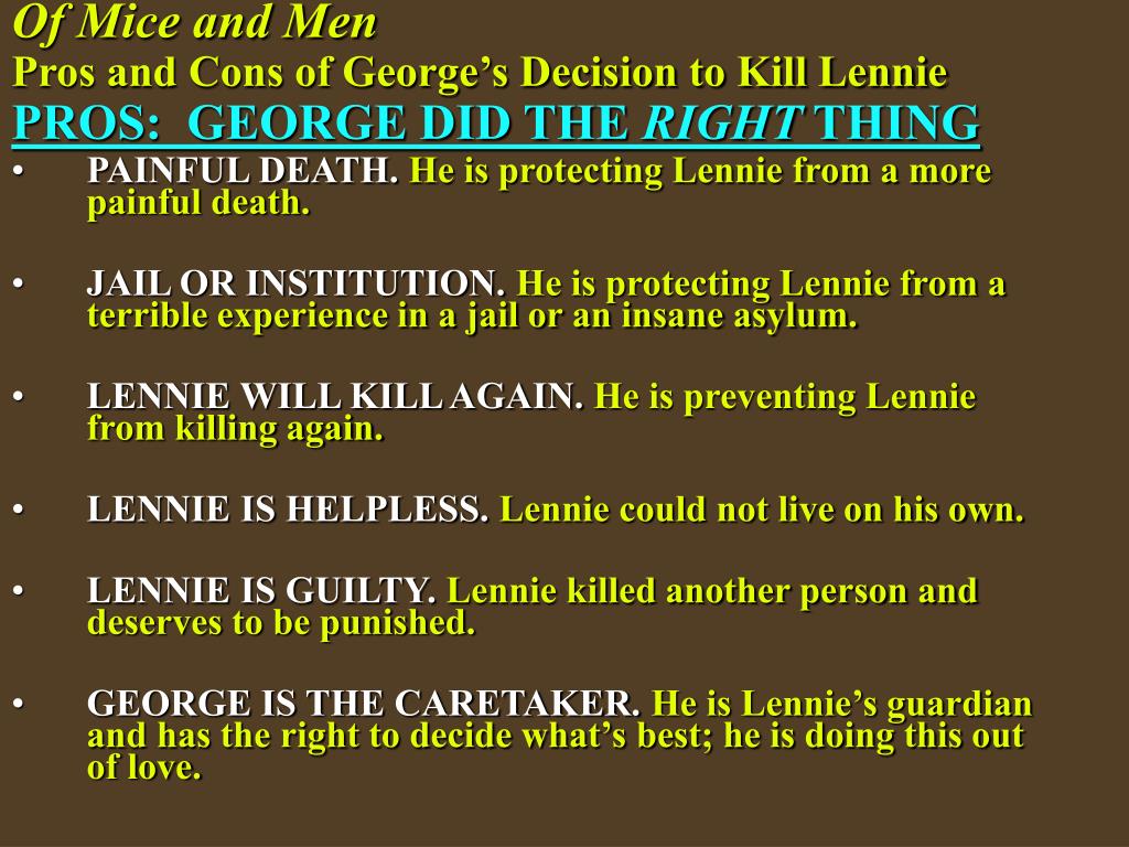 of mice and men lennie death