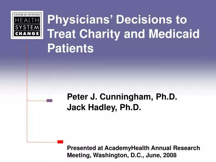 physicians decisions to treat charity and medicaid patients n.