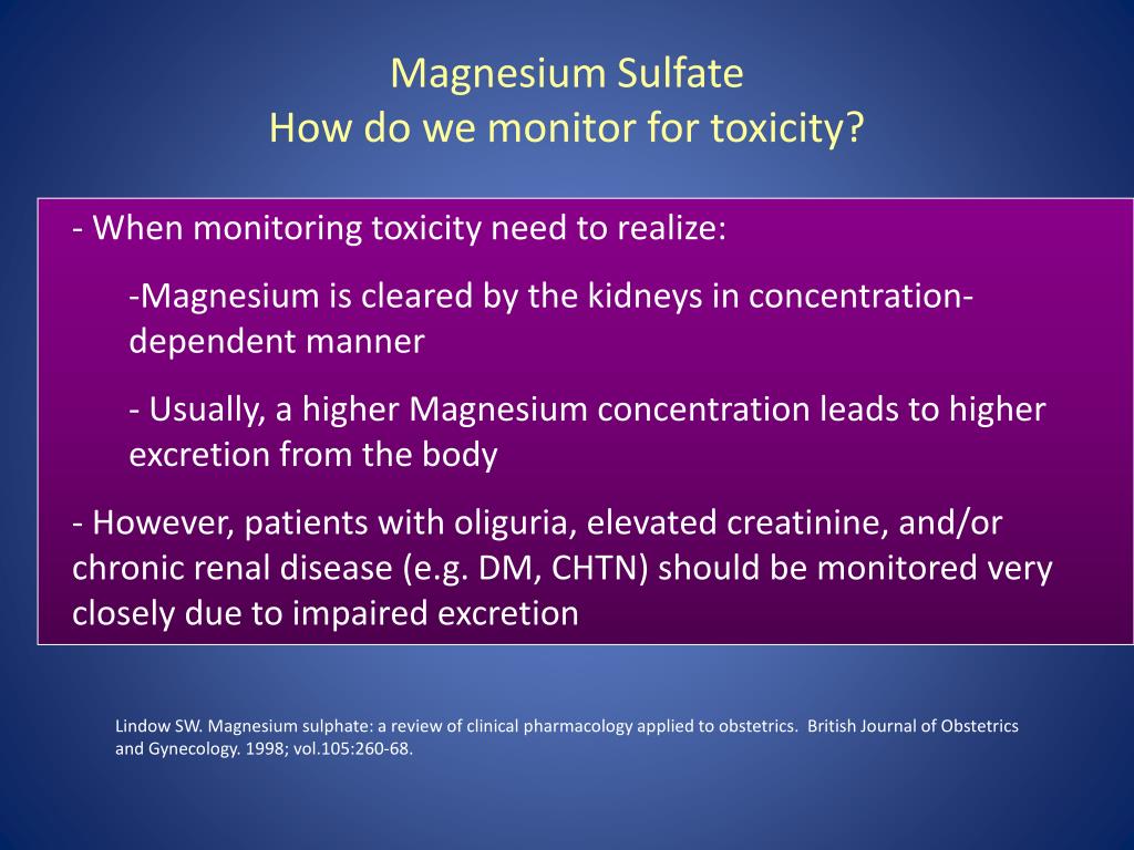 Treatment For Magnesium Sulfate Toxicity Captions Energy