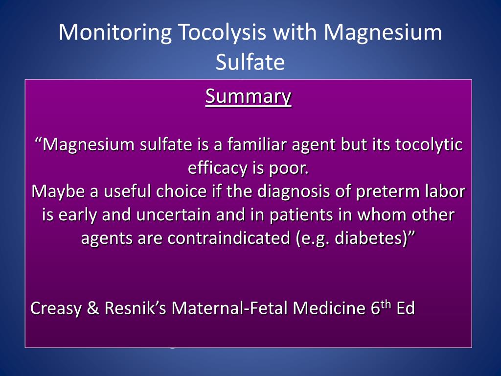 PPT Magnesium Sulfate in Obstetrics Indications and Complications