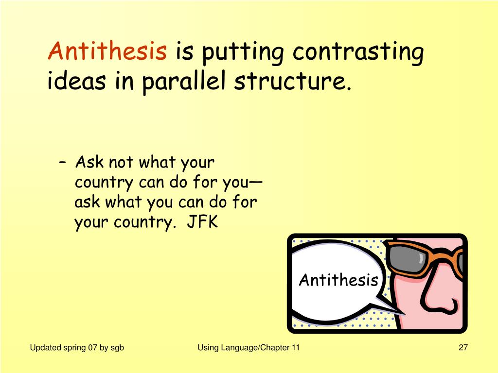 antithesis language or structure