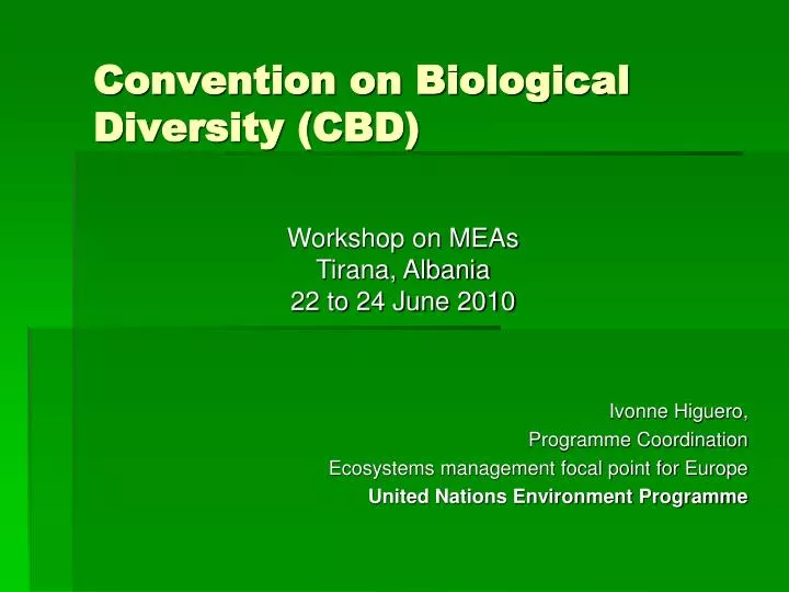 PPT - Convention On Biological Diversity (CBD) PowerPoint Presentation ...