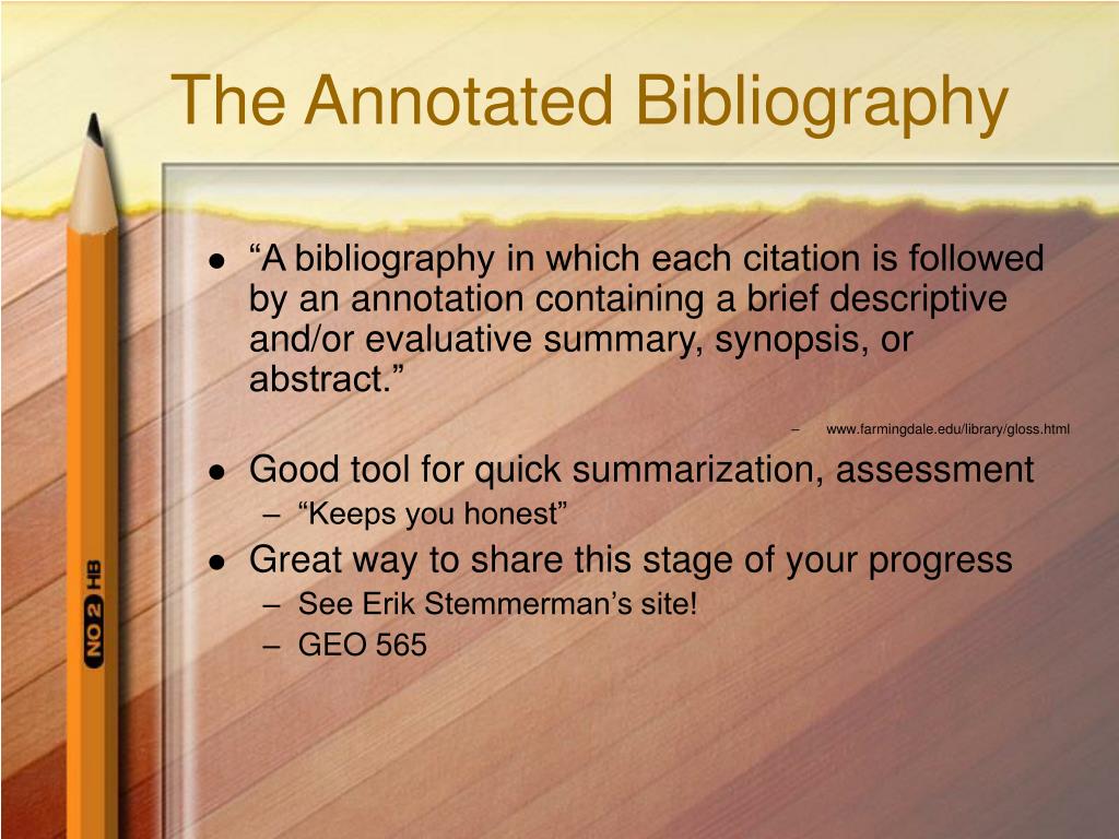 annotated bibliography ppt presentation