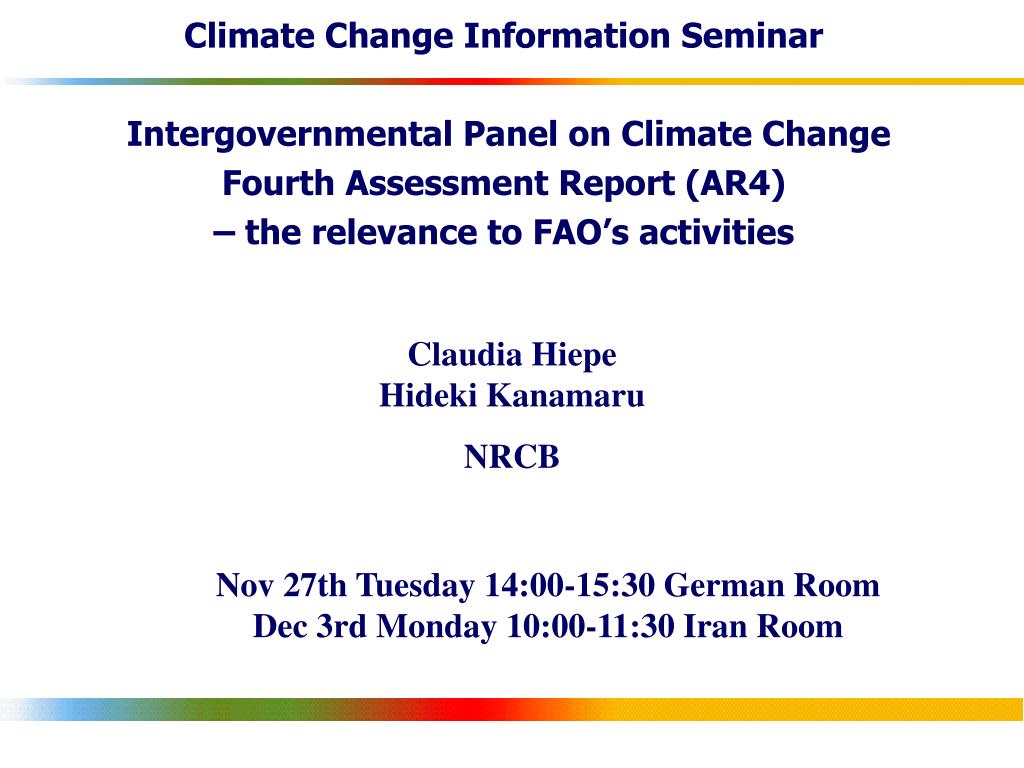 PPT - Climate Change Information Seminar Intergovernmental Panel on ...