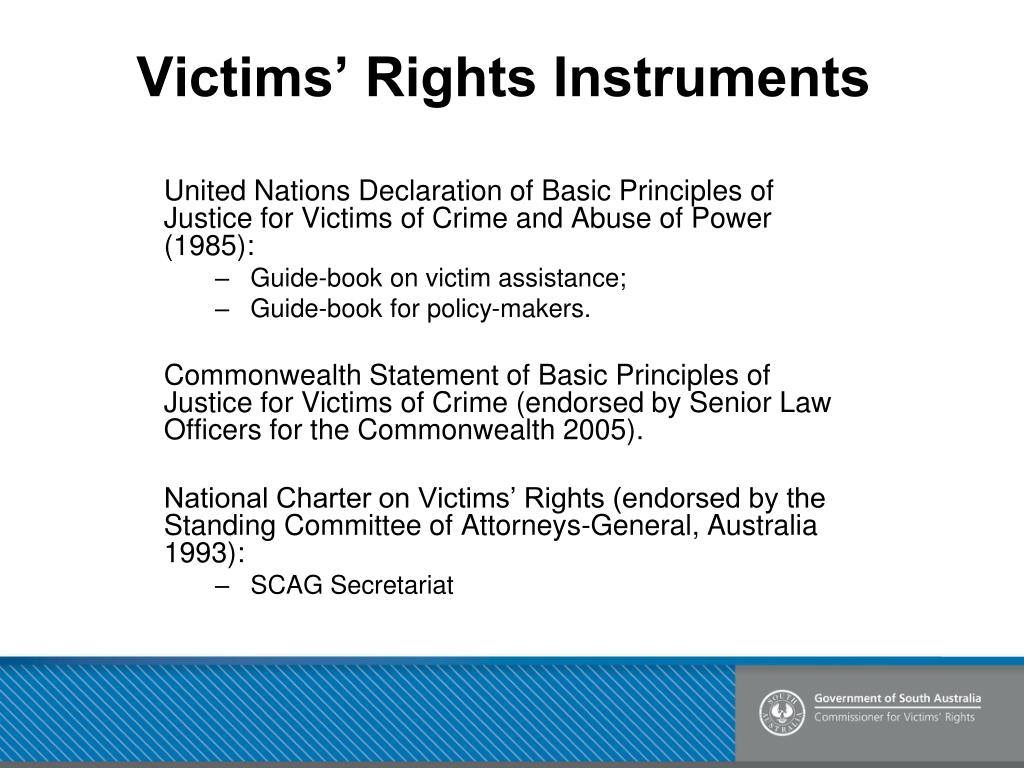 PPT - Victims’ Rights – Why is a Victims’ Rights Commissioner / an ...
