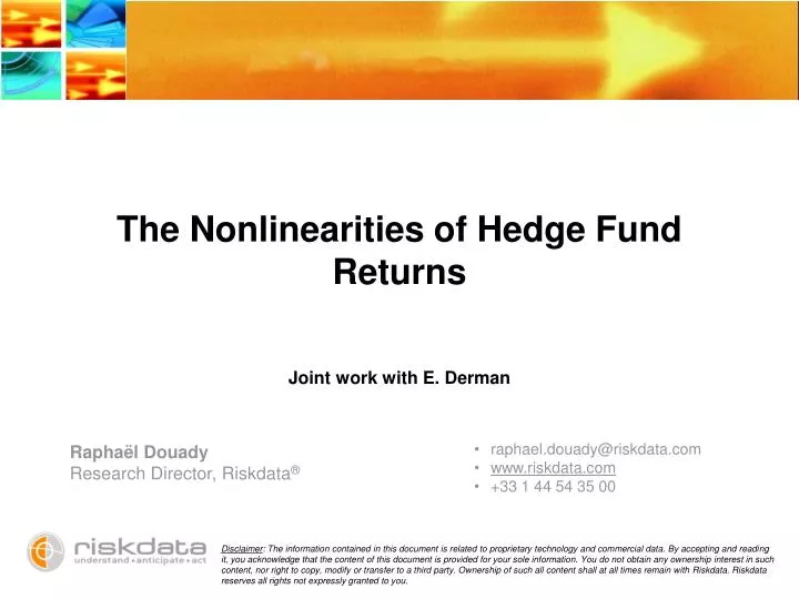 the nonlinearities of hedge fund returns n.