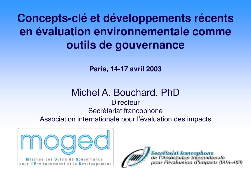 PPT - L'évaluation environnementale est un outil de développement  intelligent. PowerPoint Presentation - ID:1730715