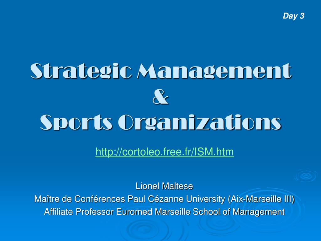 PPT Strategic Management & Sports Organizations PowerPoint Presentation ID1731009