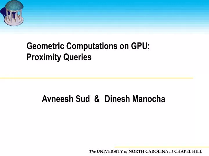 geometric computations on gpu proximity queries n.