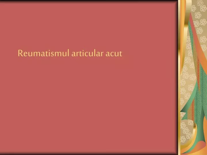 reumatismul articular acut n.