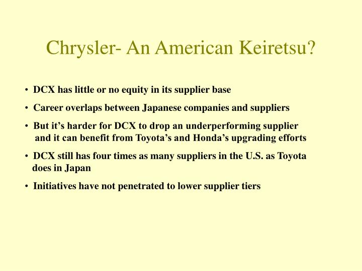how chrysler created an american keiretsu