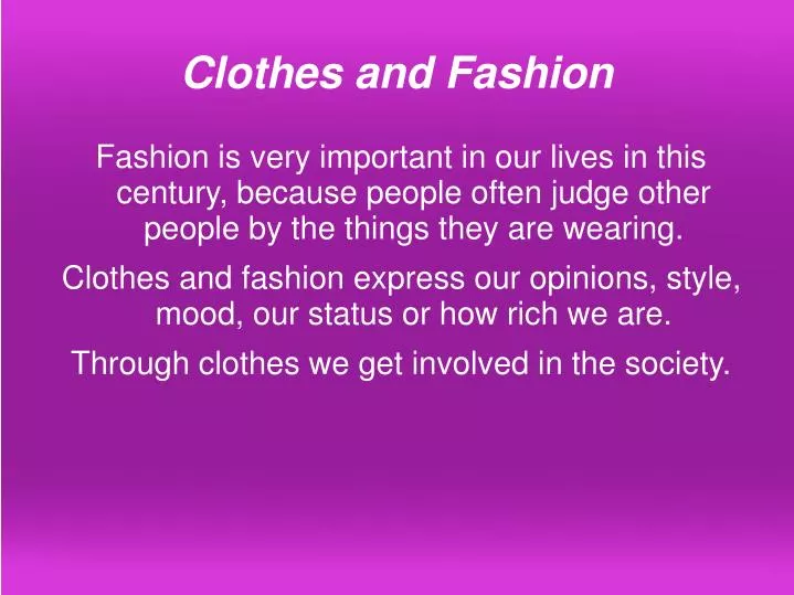 clothes and fashion n.
