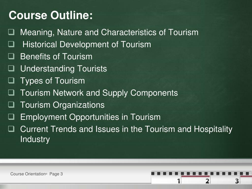 tourism course description