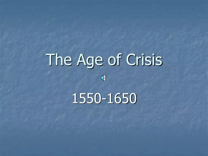 the age of crisis n.