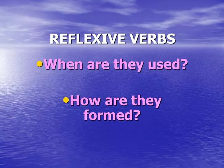reflexive verbs n.