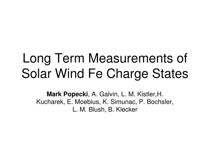 long term measurements of solar wind fe charge states n.