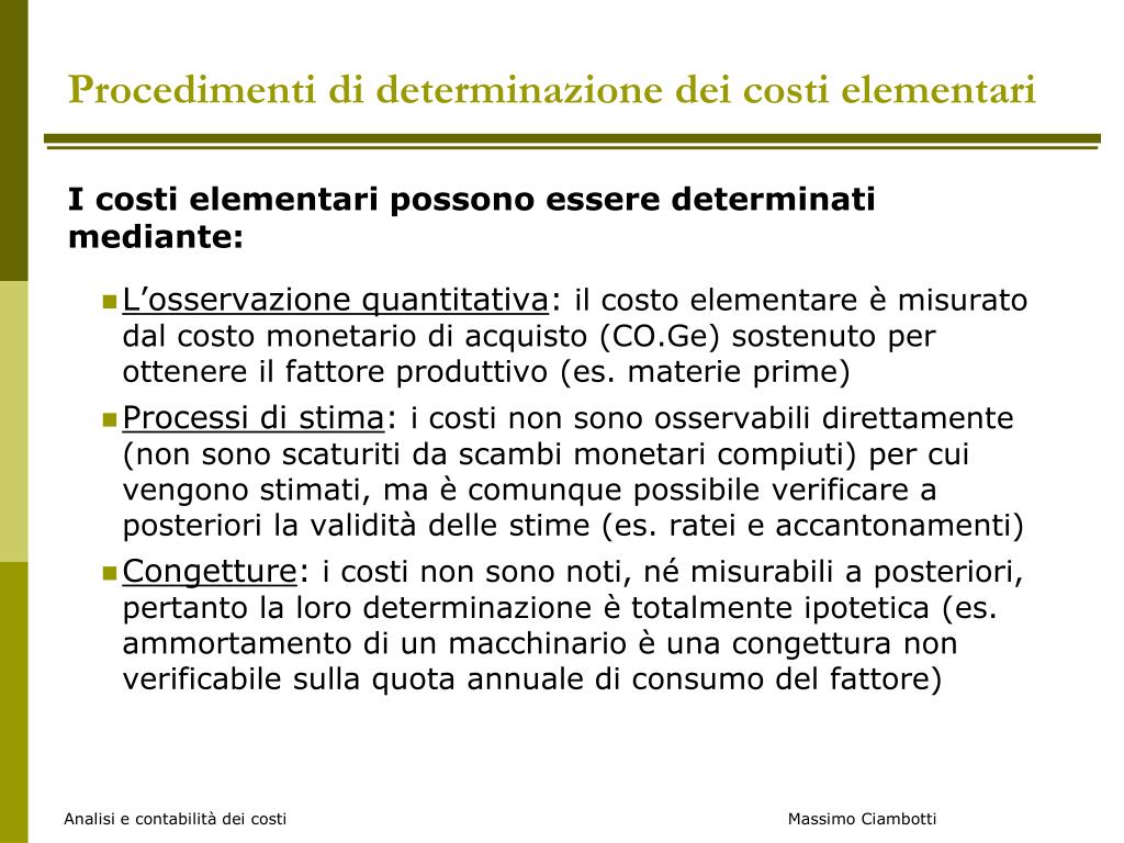 PPT - Corso Di Analisi E Contabilità Dei Costi PowerPoint Presentation ...