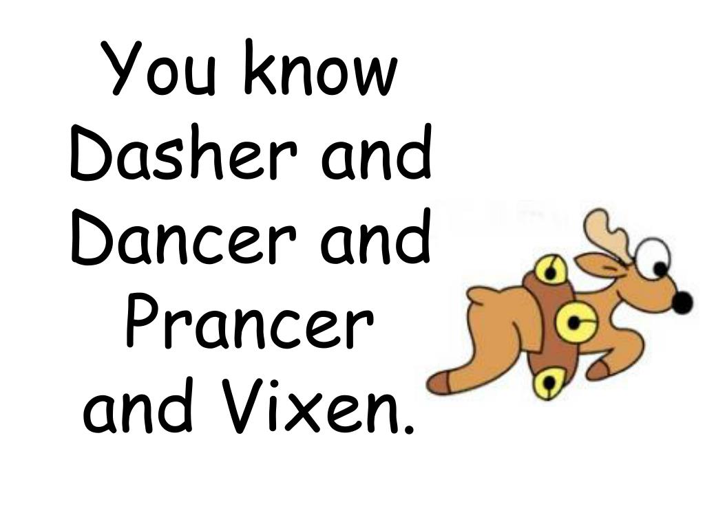 nosed rudolph reindeer dasher dancer know vixen prancer powerpoint presentation ppt