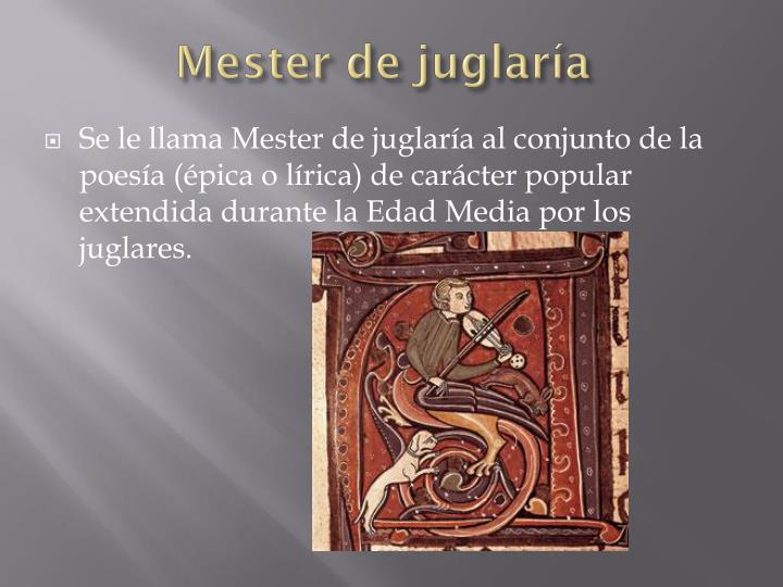 PPT El mester de juglaría PowerPoint Presentation ID