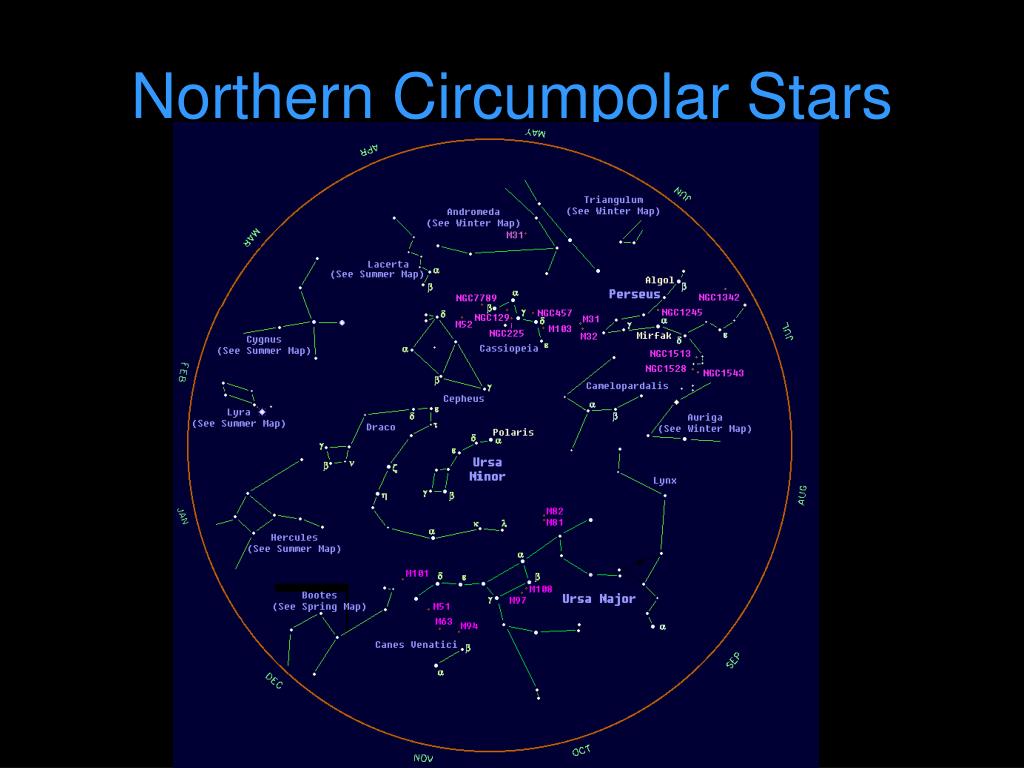 Звезды созвездий северного полушария