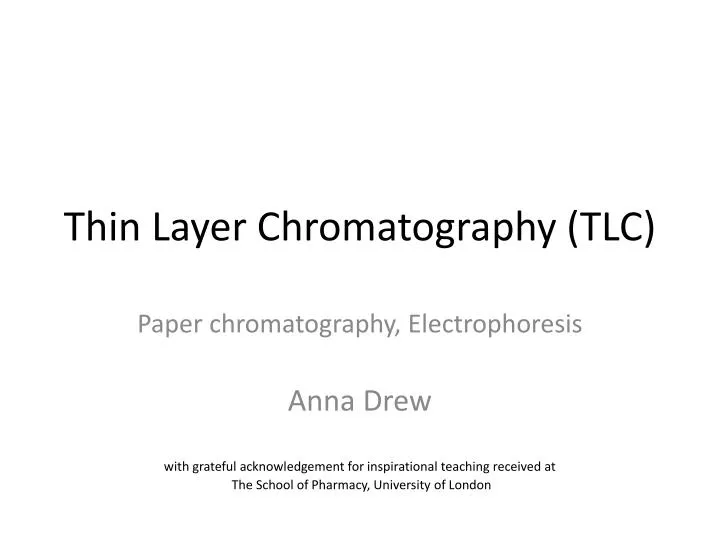 thin layer chromatography tlc n.