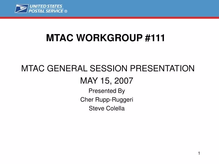 PPT MTAC WORKGROUP 111 PowerPoint Presentation, free download ID