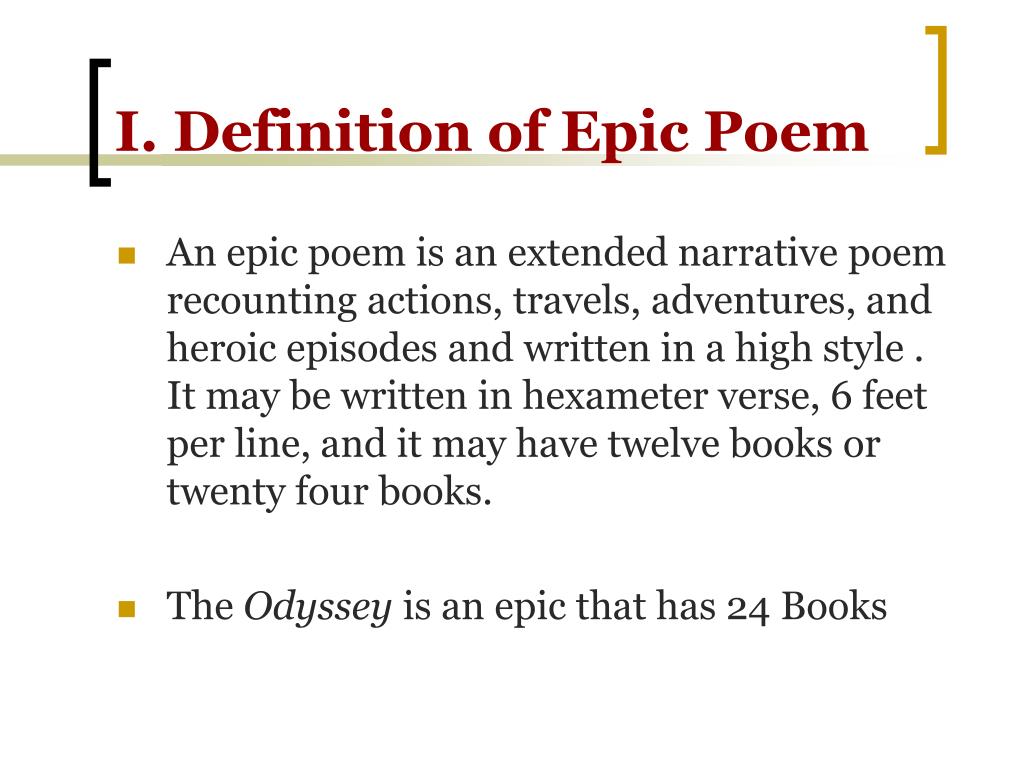 epic poem definition essay