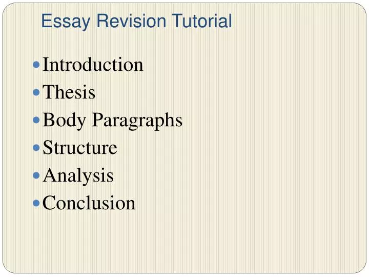 essay about revision