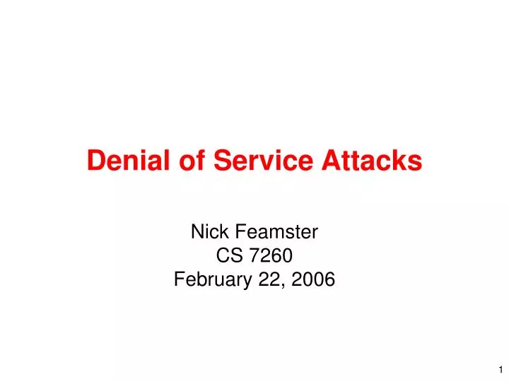 denial of service attacks n.