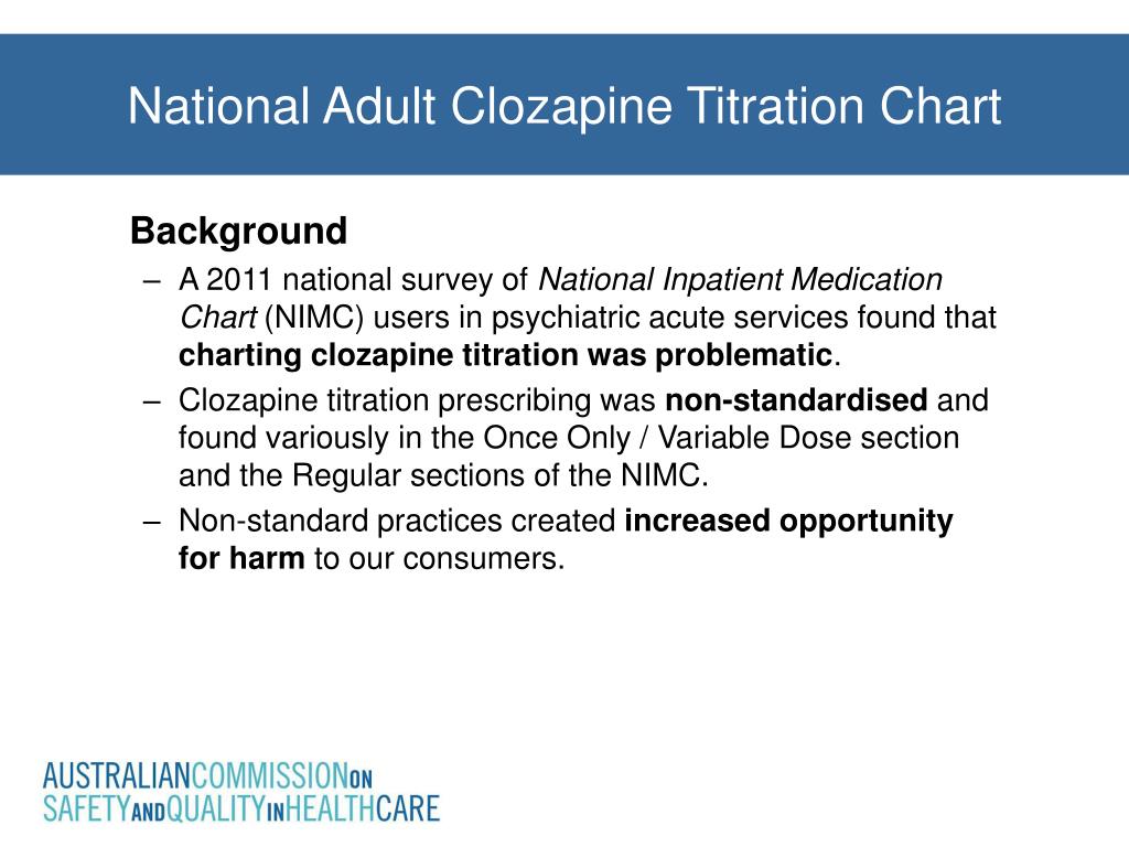 Clozapine Dosage And Titration Chart