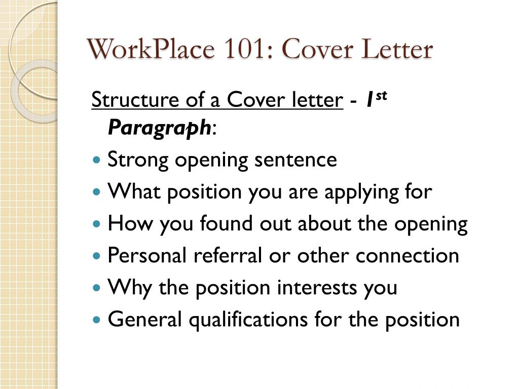 cover letter writing workshop