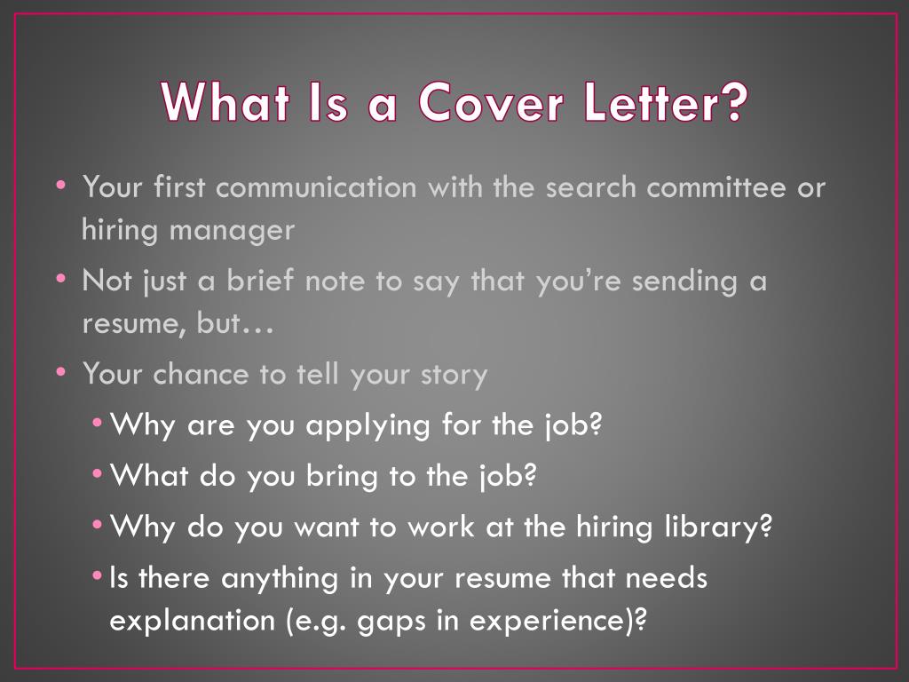 Ppt How To Write A Good Cover Letter In Library Land Powerpoint Presentation Id 1745479