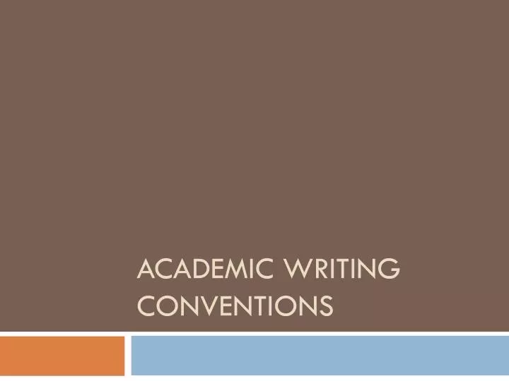 academic writing conventions n.