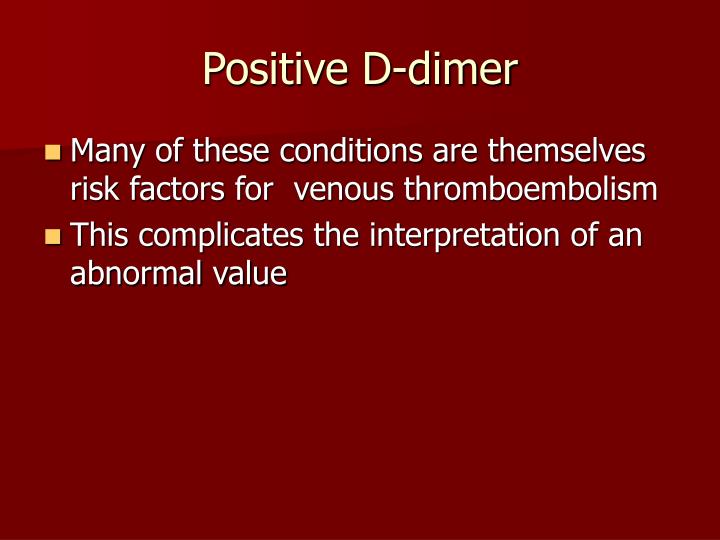 PPT Ddimer in the Diagnosis of Pulmonary Embolism PowerPoint