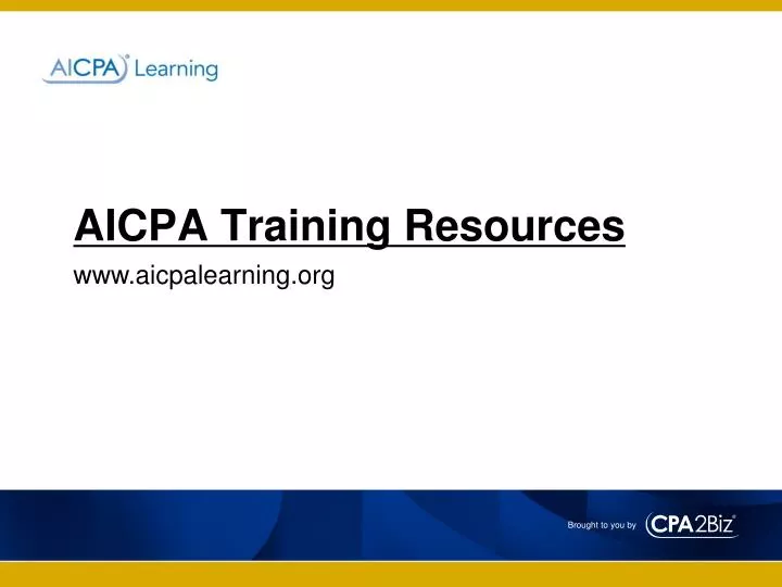 aicpa training resources n.