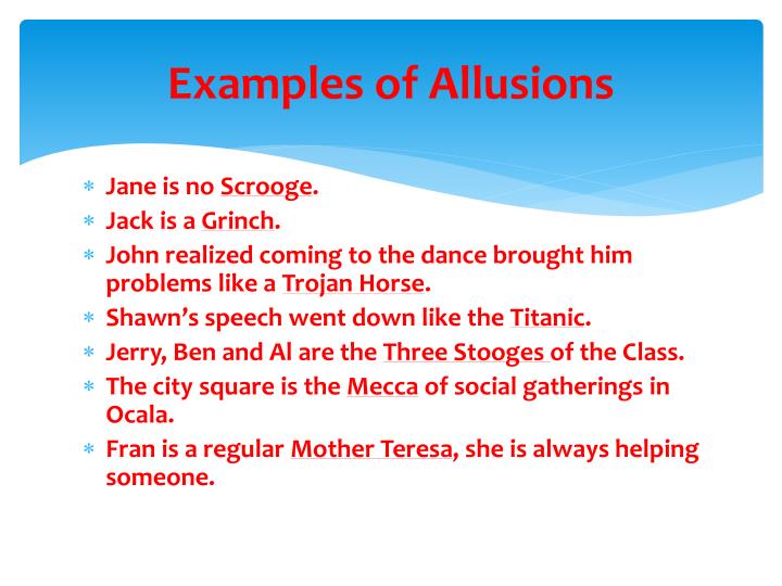 Examples of allusion