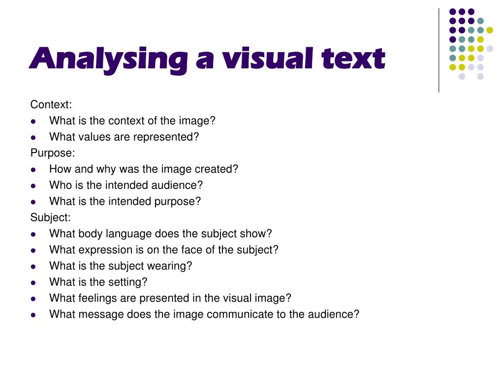 Slide – Analysing Visual Texts - iitutor