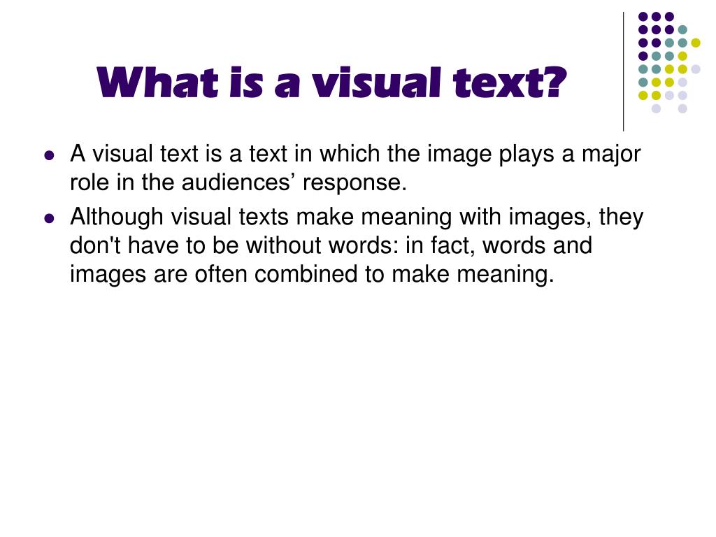 what is the thesis called in a visual text