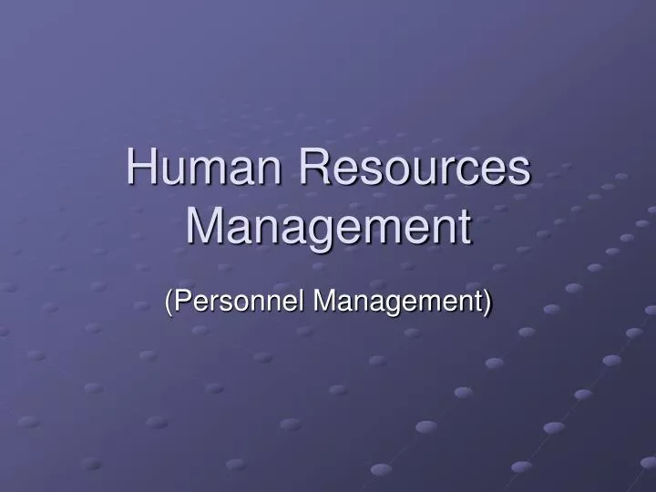 human resources management n.