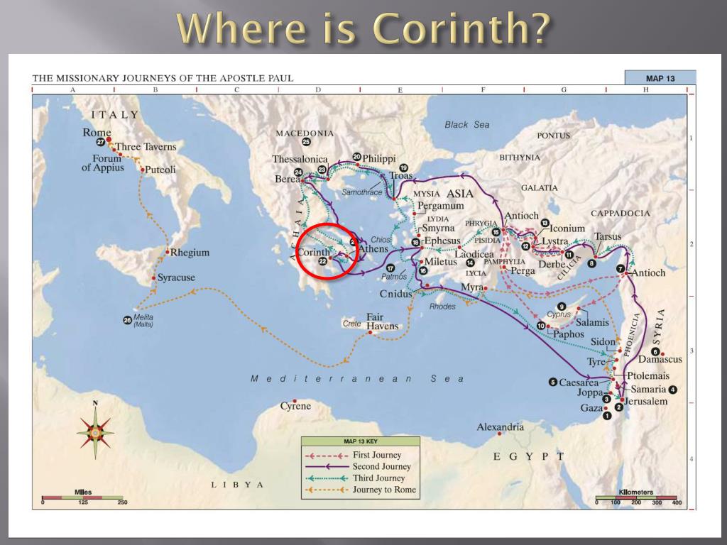 Maps Of Corinth In Bible Days