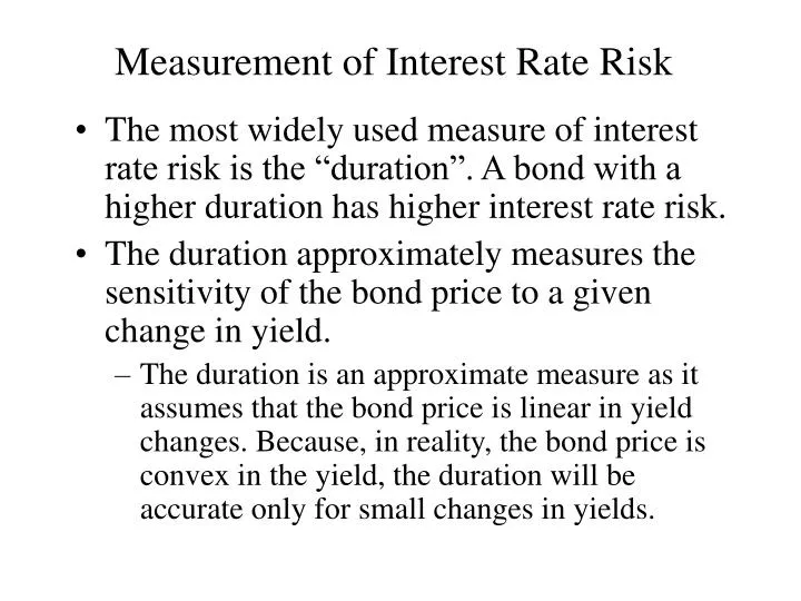 PPT - Measurement of Interest Rate Risk PowerPoint Presentation, free