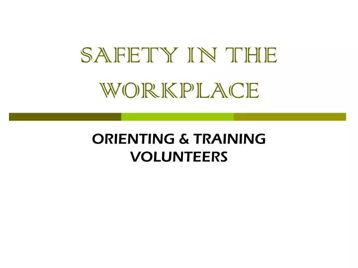 PPT SAFETY IN THE WORKPLACE PowerPoint Presentation, free download ID1748915