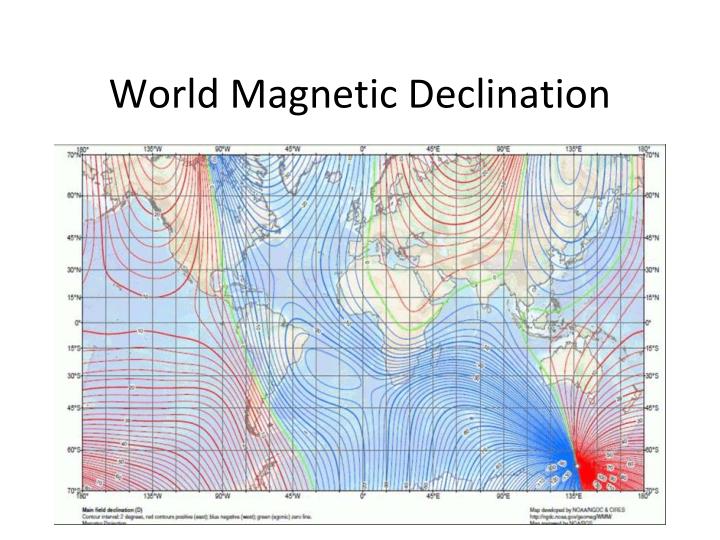 World Magnetic Declination Map