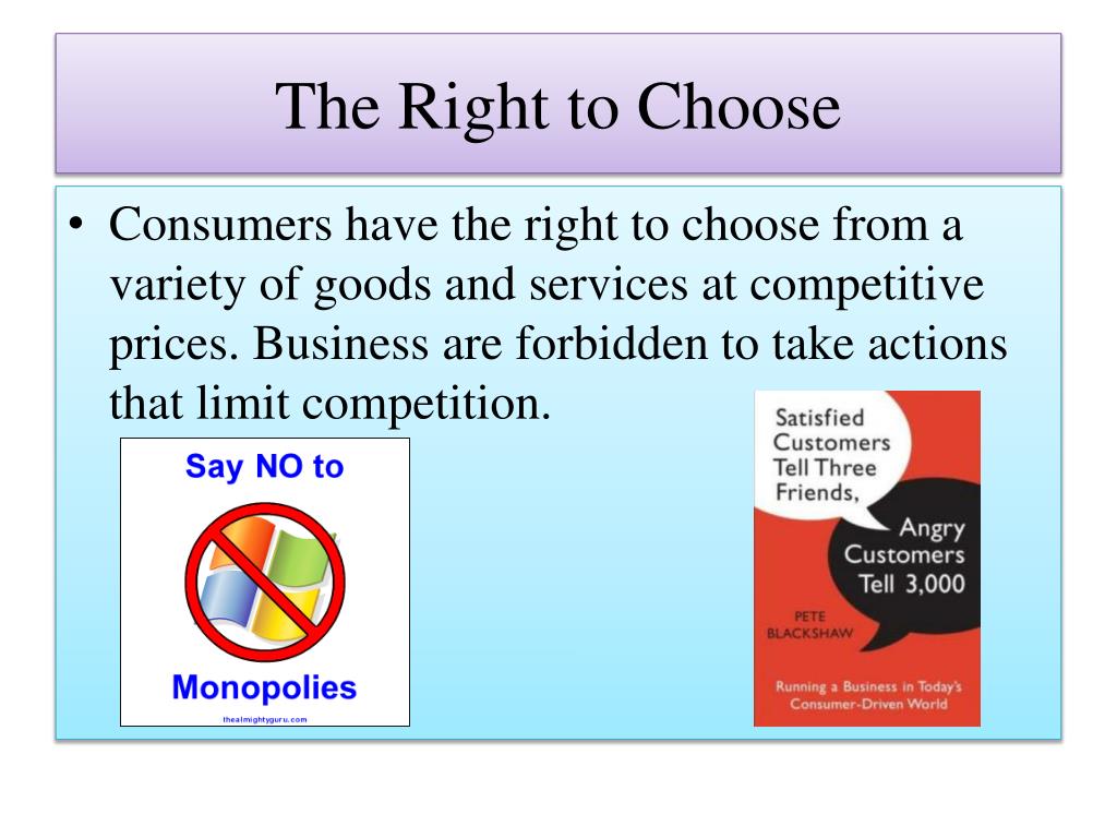 right to choose consumer rights essay