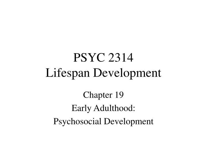 psyc 2314 lifespan development n.